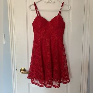 Women’s Red Lace Skater Dress